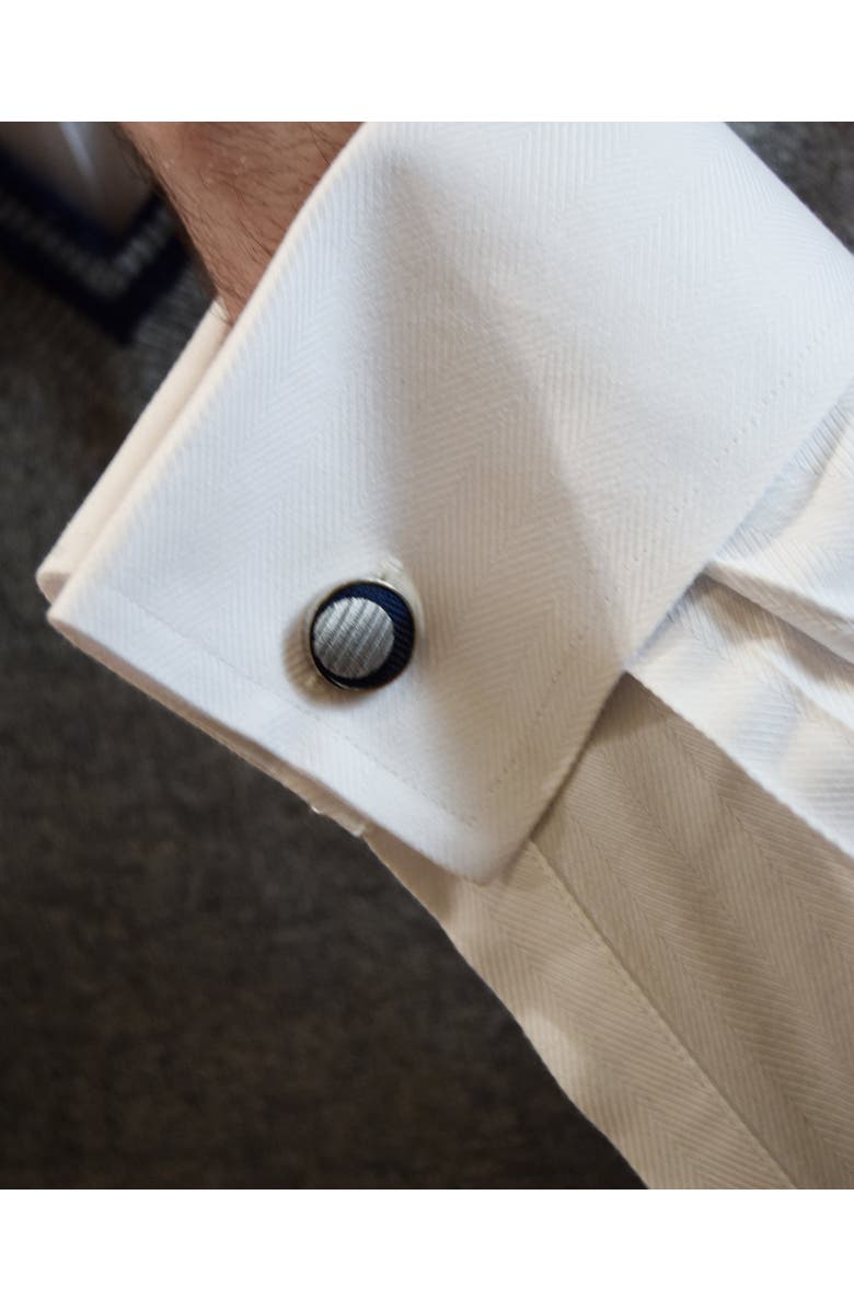 Knottery & Co Polka Dot Silk Cufflinks, Alternate, color, Navy