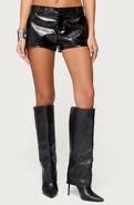 EDIKTED Matilde Croc Faux Leather Shorts