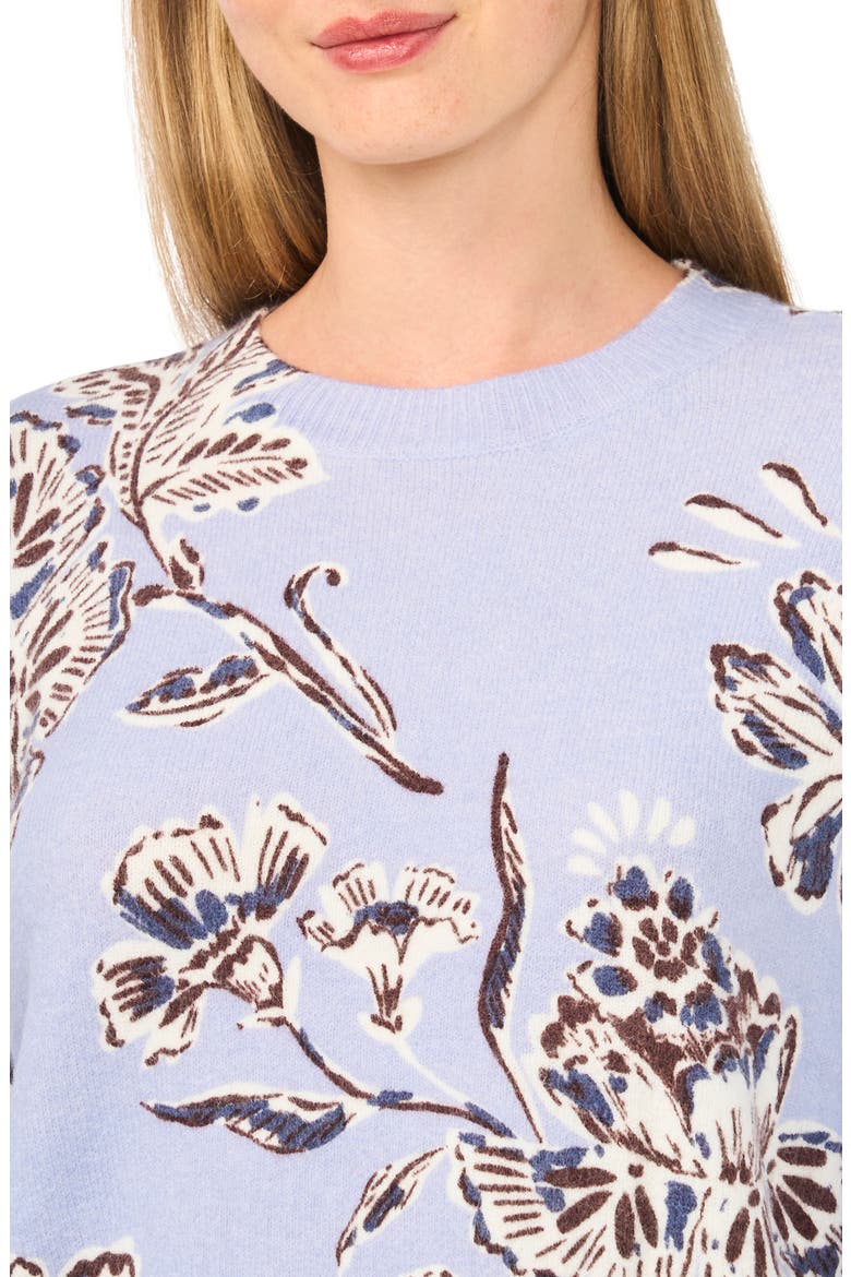 Floral Crewneck Sweater, Alternate, color, ZEN BLUE