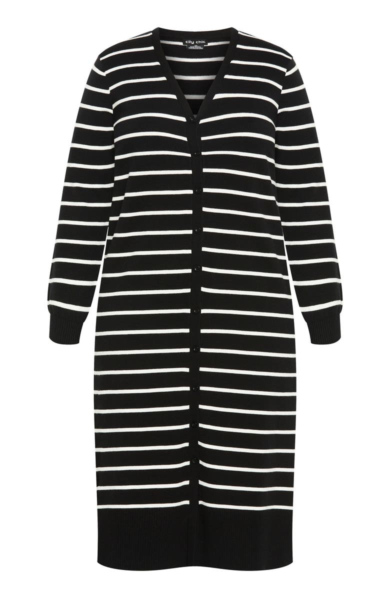 City Chic Josie Stripe Cardigan, Alternate, color, 