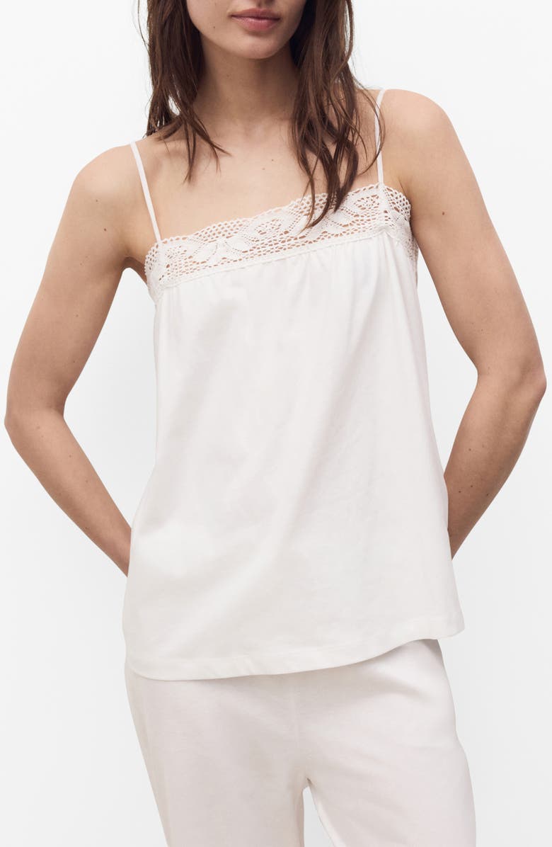 MANGO Cotton Camisole, Main, color, White