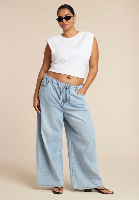Drawstring Waist Lightweight Jean (Plus Available)