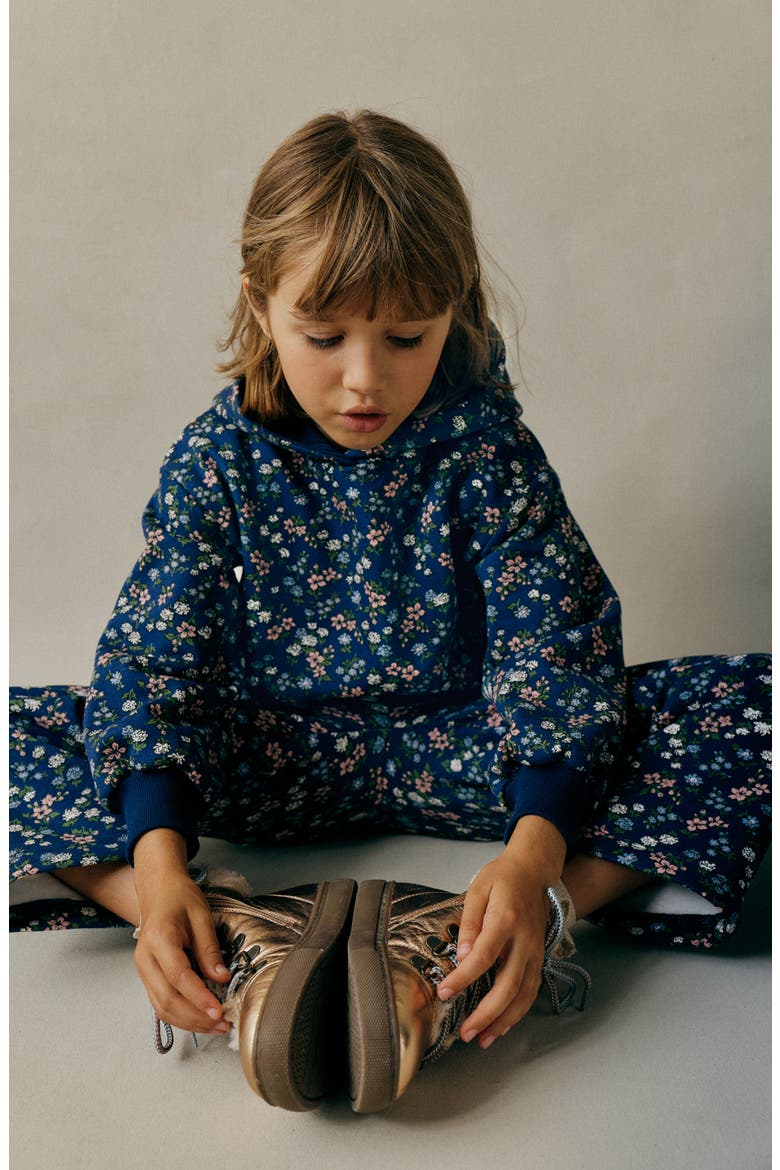 Kids' Print Hoodie, Alternate, color, STARBOARD BLUE MEADOW FLORAL