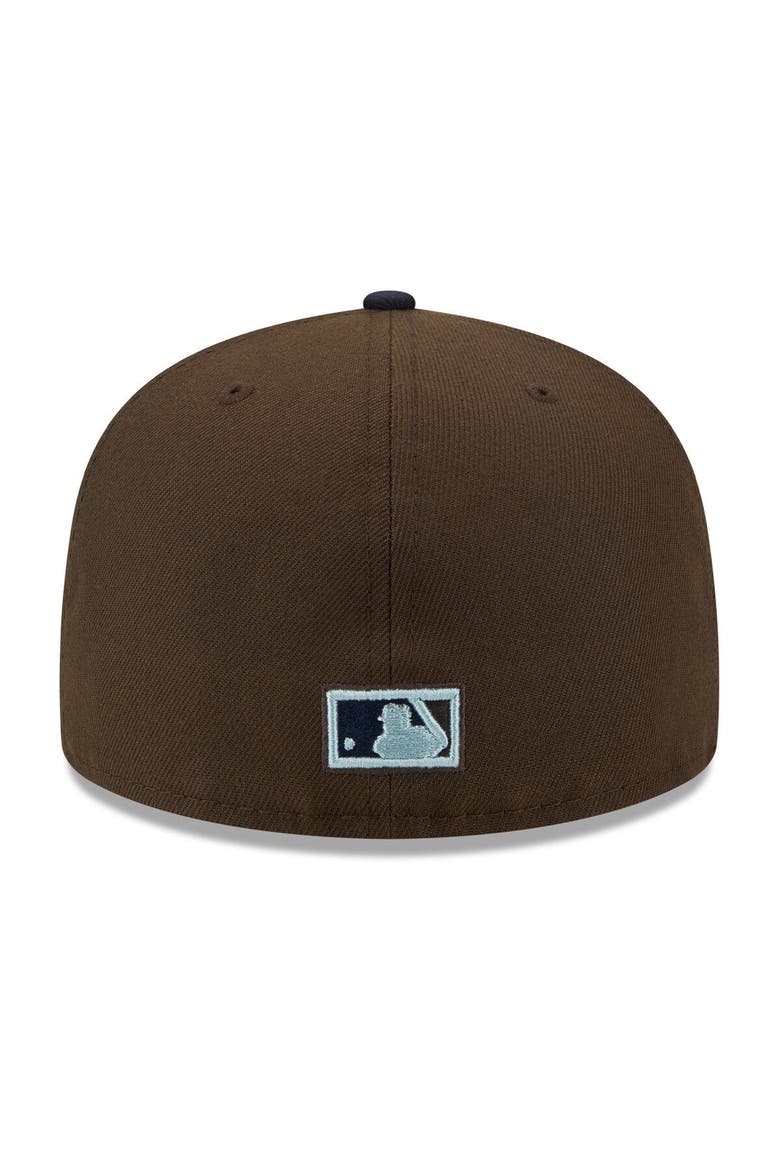 Men's New Era Brown/Navy Chicago White Sox  Comiskey Park 75th Anniversary Walnut 9FIFTY Fitted Hat, Alternate, color, Brown