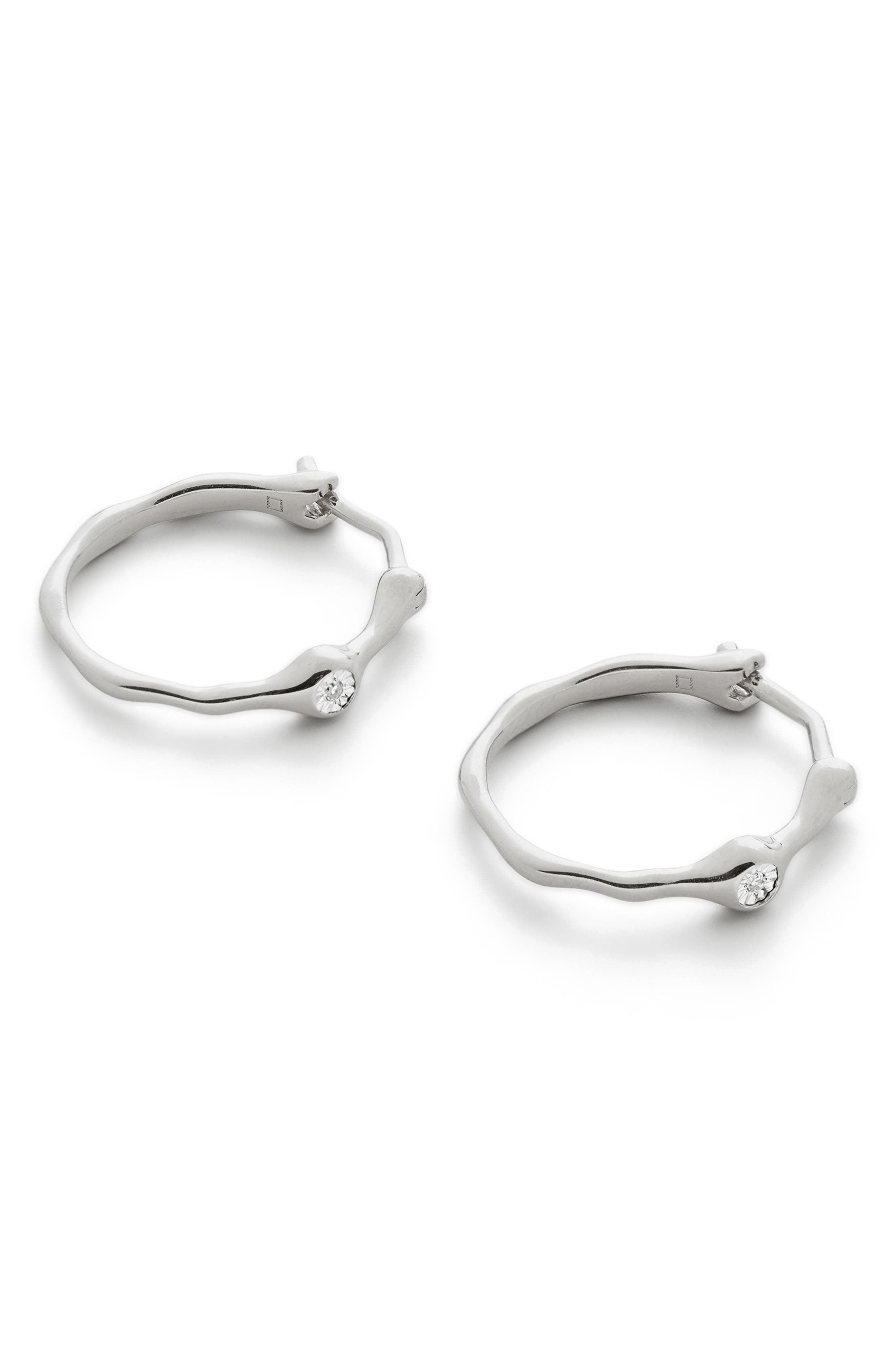 Monica Vinader Siren Diamond Huggie Hoop Earrings
