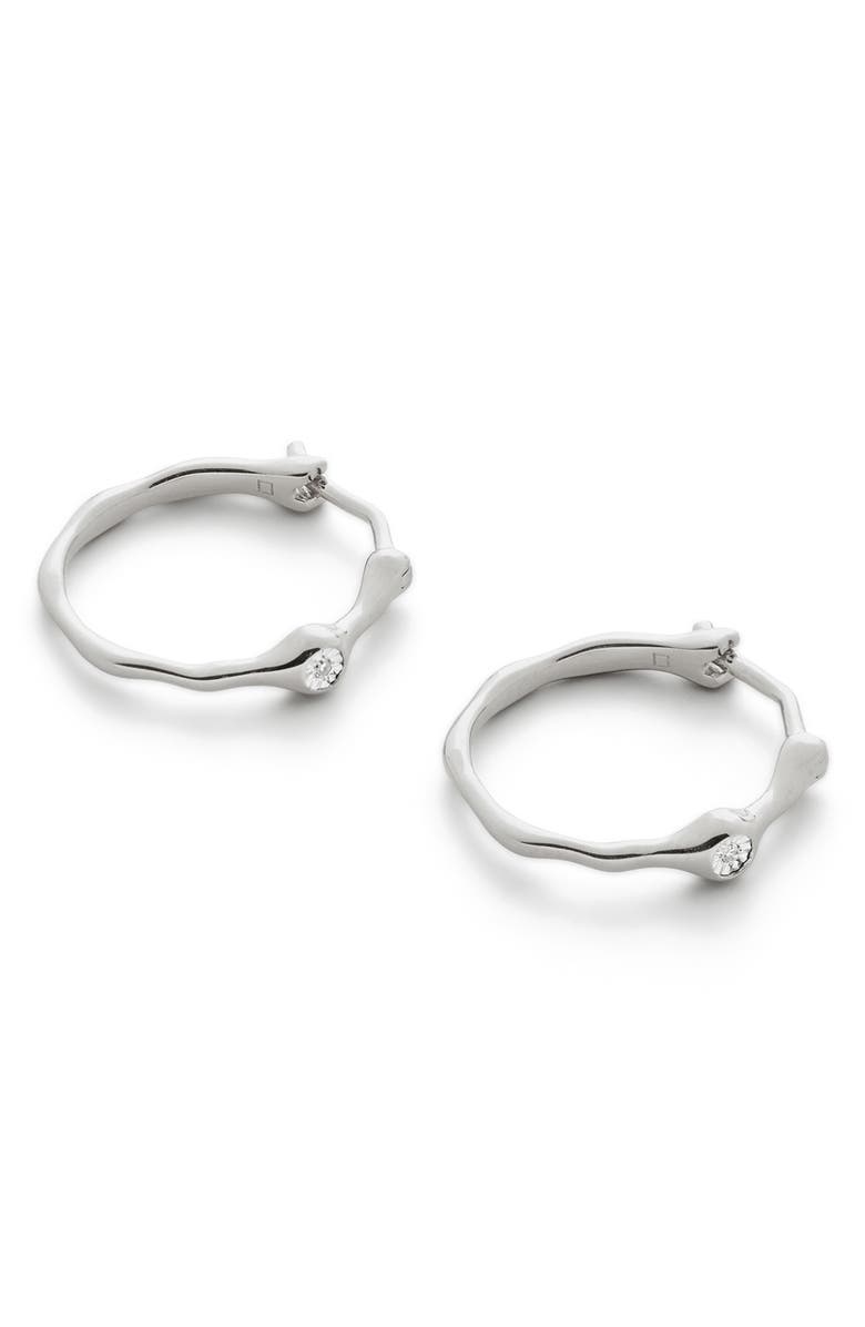 Monica Vinader Siren Diamond Huggie Hoop Earrings, Main, color, 