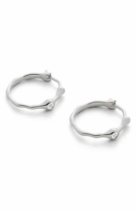 Monica Vinader Siren Diamond Huggie Hoop Earrings