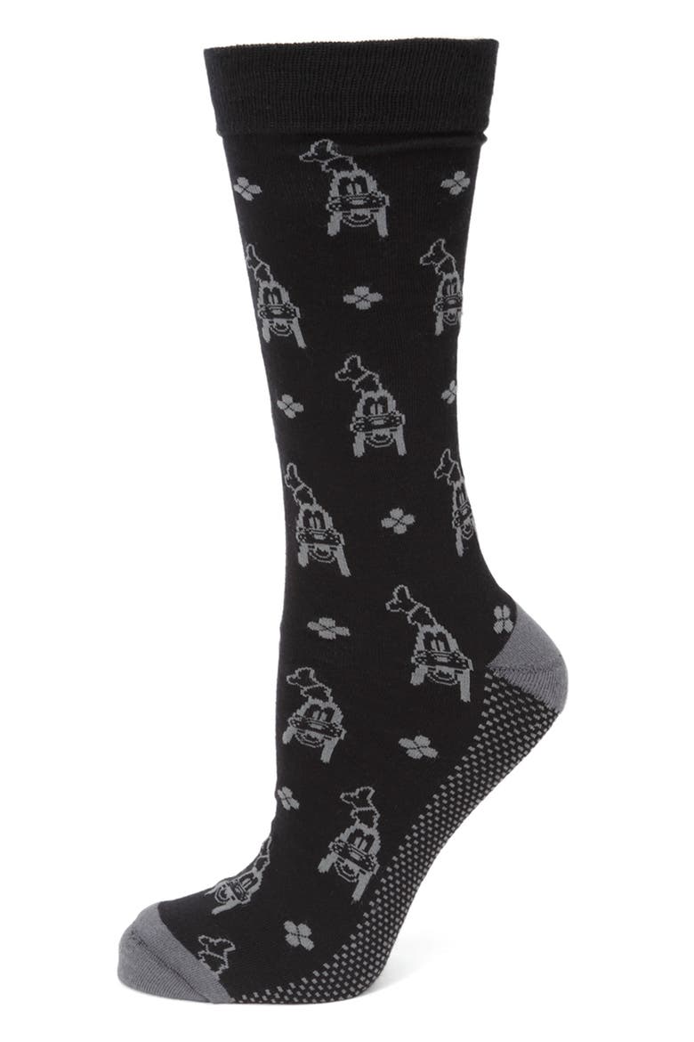x Disney Goofy Cotton Blend Dress Socks & Lapel Pin Set, Alternate, color, BLACK MULTI