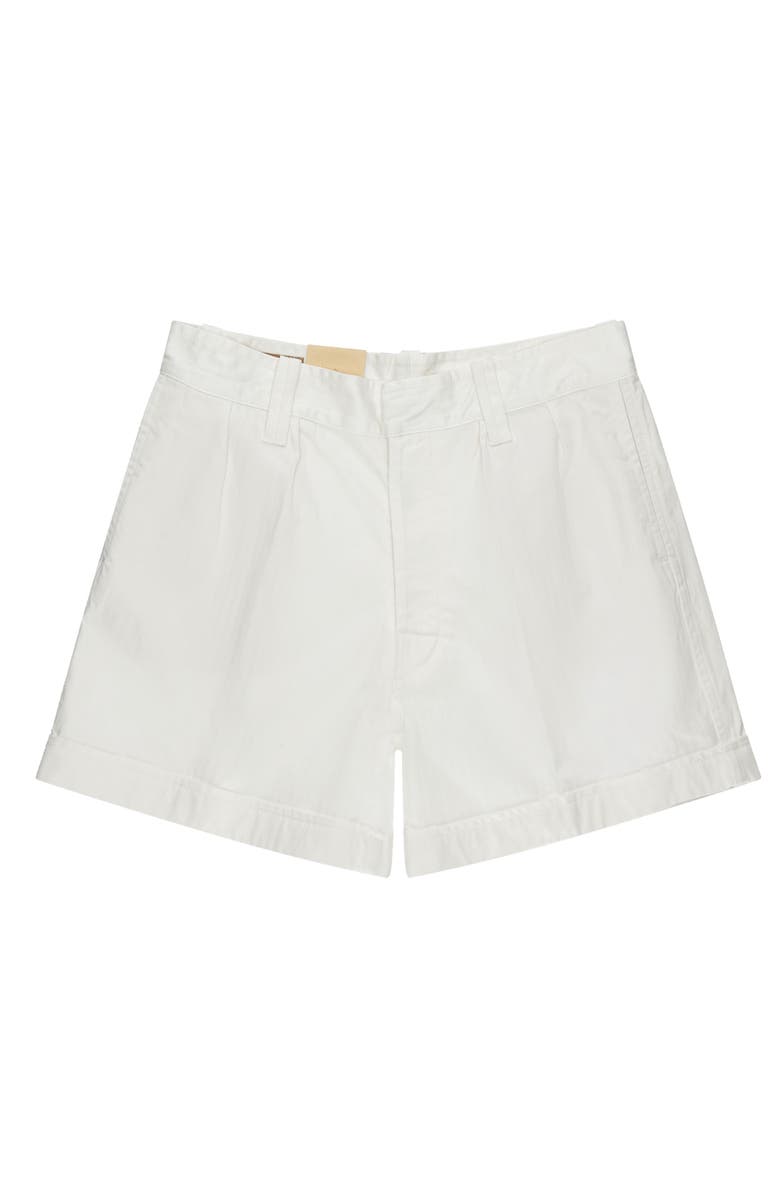 Fortela Bedford Herringbone Cotton Bermuda, Main, color, White