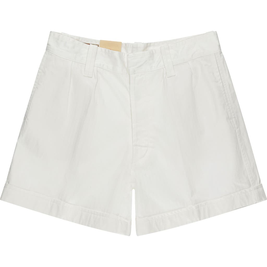 Fortela Bedford Herringbone Cotton Bermuda In White