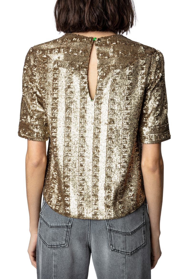 Toysse Sequin Top, Alternate, color, BRONZE