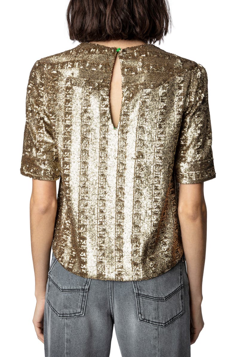 Zadig & Voltaire Toysse Sequin Top, Alternate, color, 