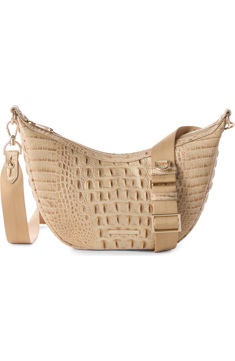 Brahmin Percy Croc Embossed Leather Crossbody Bag, Main, color,