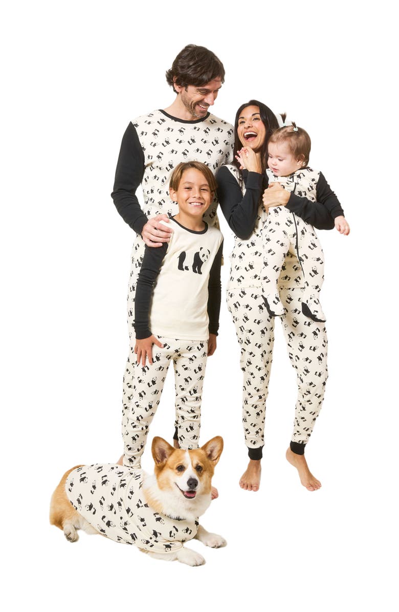 Leveret Two-Piece Cotton Printed Matching Family Pajamas, Animal Friends, Alternate, color, Panda