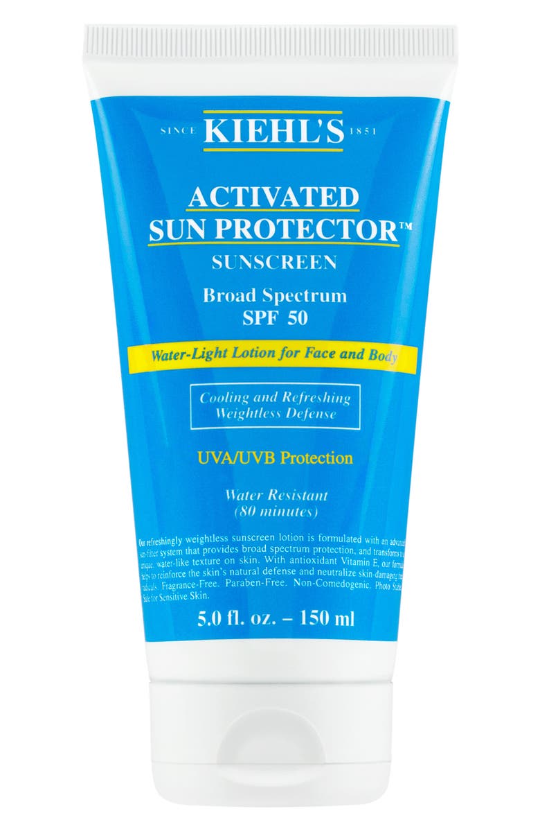 Kiehl's Since 1851 'Activated Sun Protector<sup>™</sup>' Water-Light Lotion for Face & Body Sunscreen Broad Spectrum SPF 50, Main, color, 