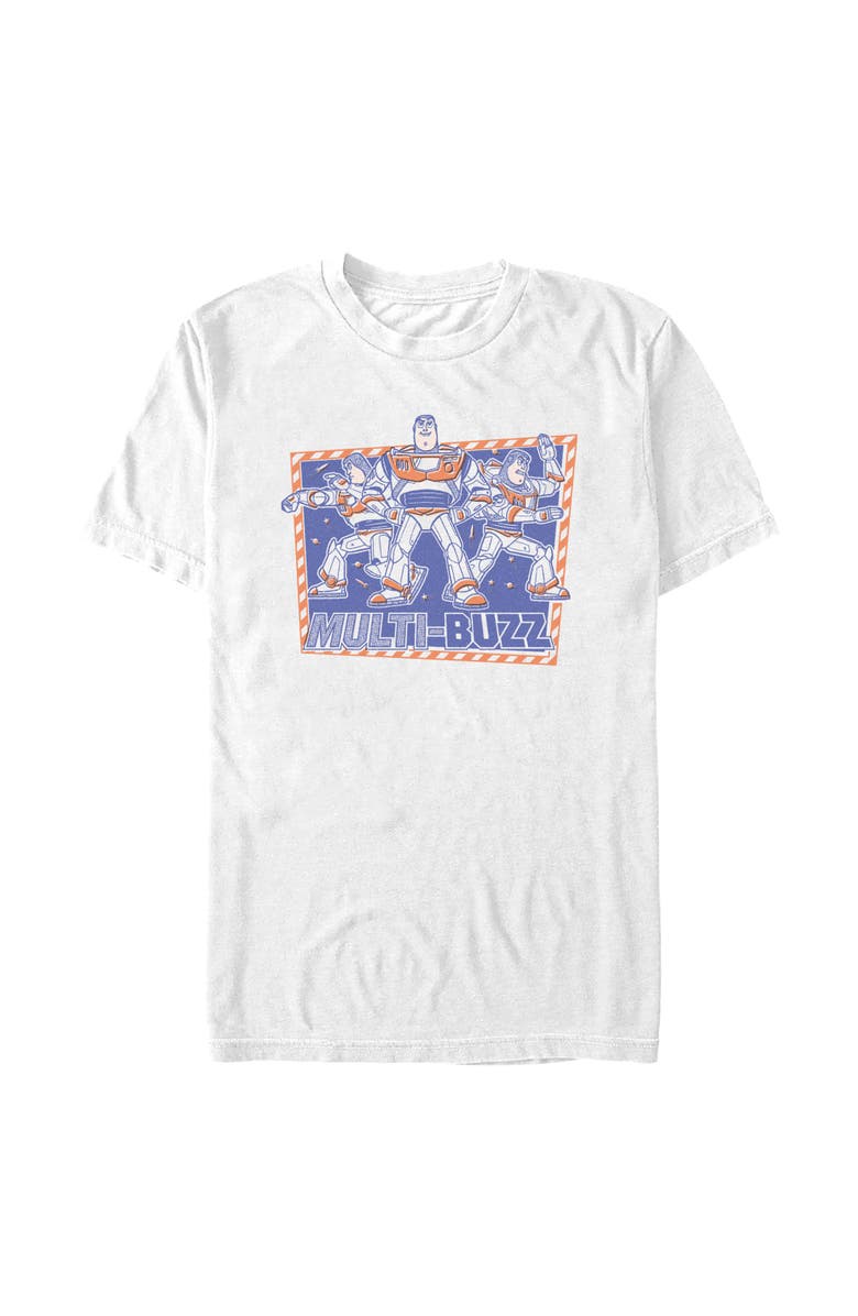 Toy Story 5 Men's Toy Story 5 Multi Buzz Frame Graphic T-Shirt, Main, color, White