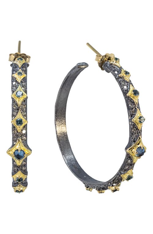 Armenta London Blue Topaz Hoop Earrings In Blue