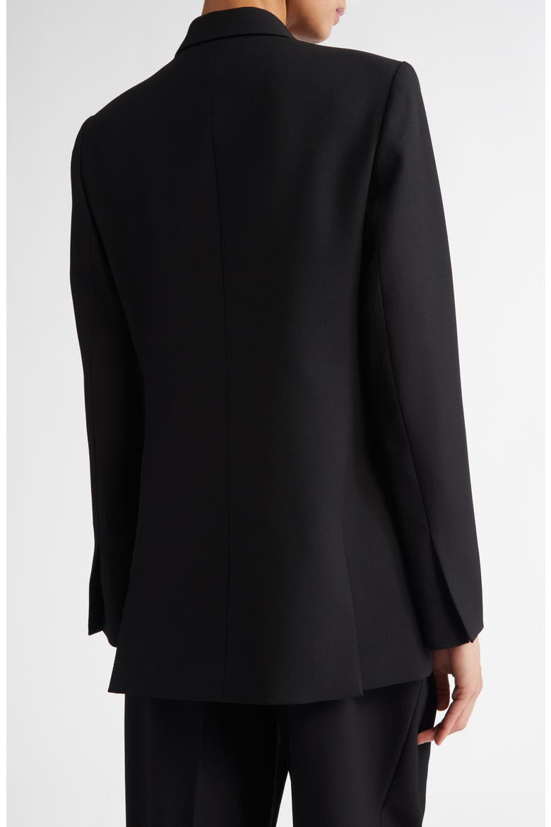 Steph Double Breasted Virgin Wool Blazer, Alternate, color, BLACK