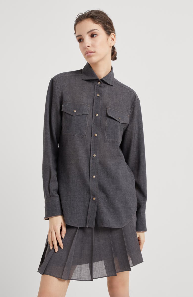 Brunello Cucinelli Organza shirt, Alternate, color, 