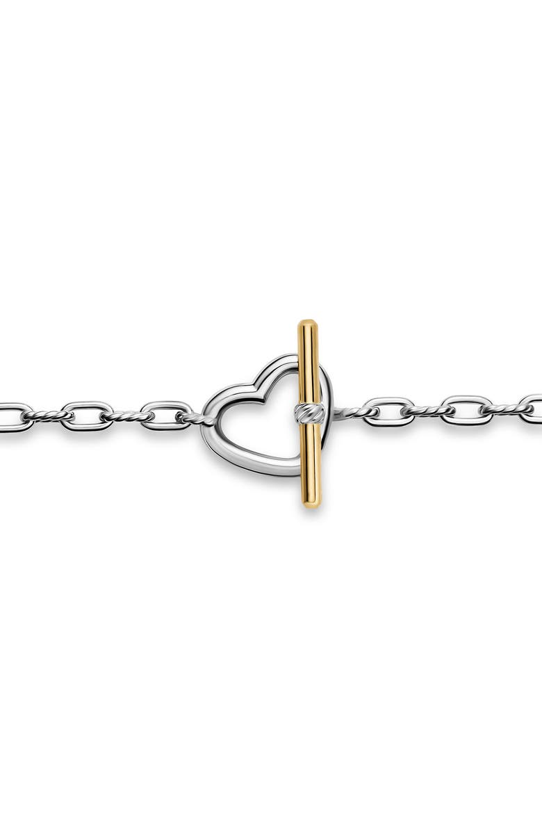 David Yurman Madison<sup>®</sup> Heart Toggle Chain Necklace in Sterling Silver, 3mm, Alternate, color, Silver