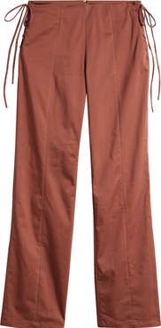 Mistress Rocks Lace-Up Stretch Cotton Twill Pants