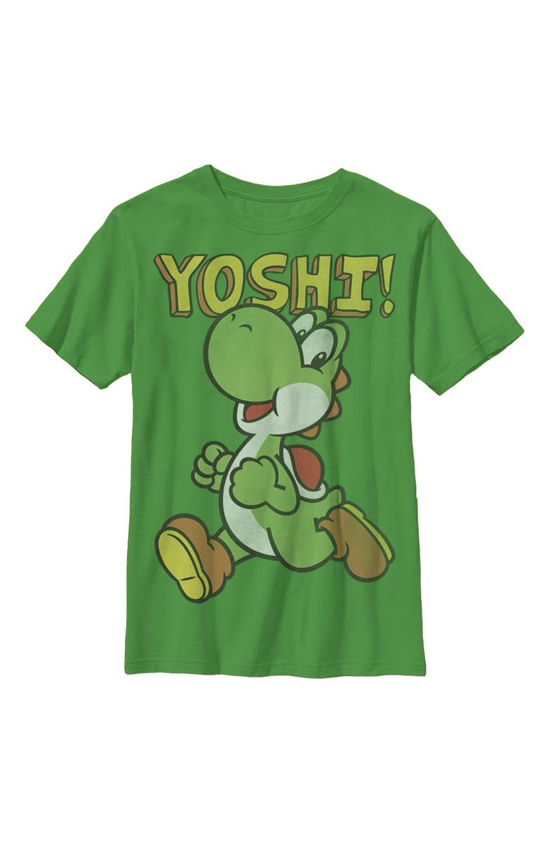 NINTENDO Boy's Nintendo Running Yoshi  Graphic T-Shirt, Main, color, Kelly Green