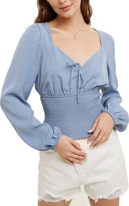 WISHLIST Smocked Waist Top