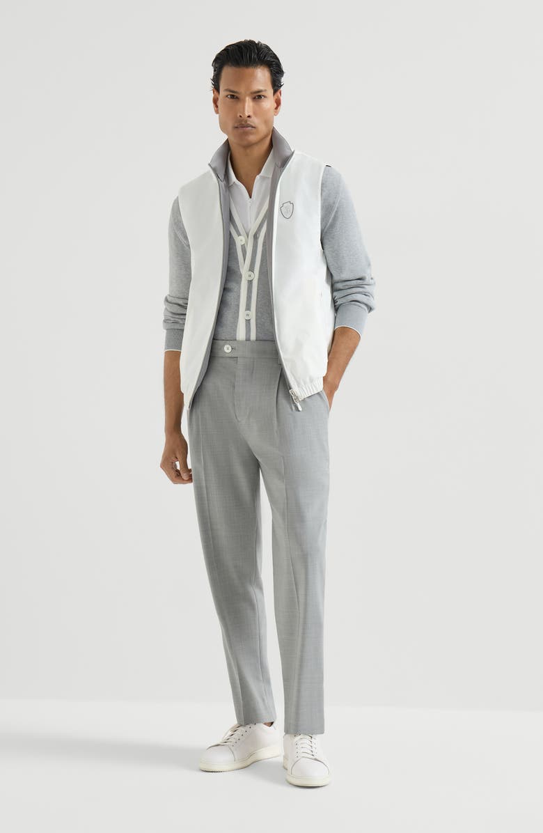 Brunello Cucinelli Reversible nylon vest, Alternate, color, Off-White