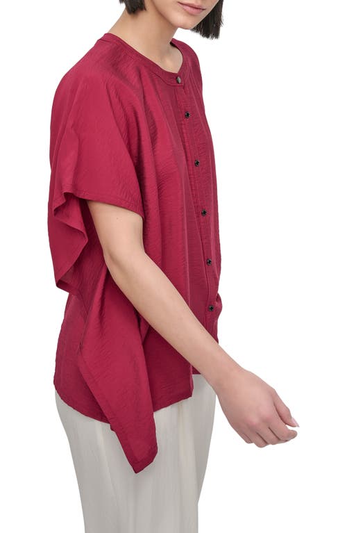 Dkny Textured Voile Button-up Shirt In Burgundy