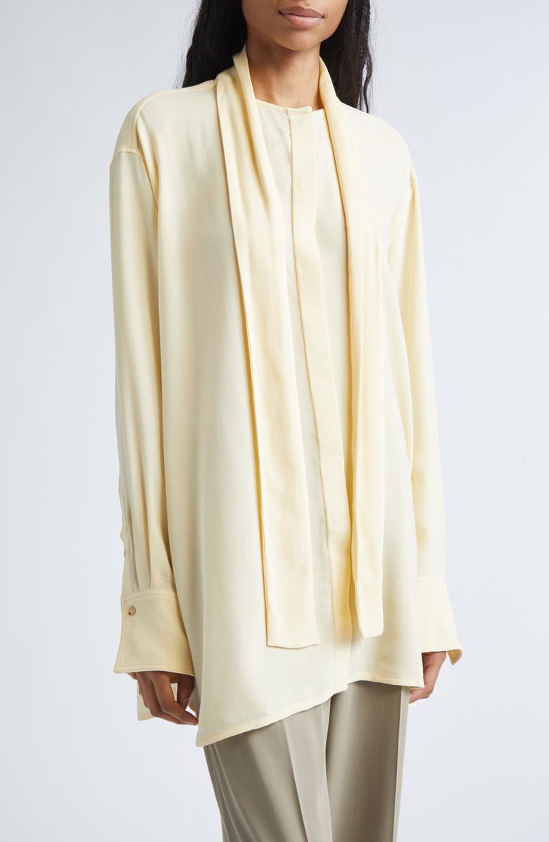 TOTEME Oversize Twill Scarf Shirt, Main, color, Champagne