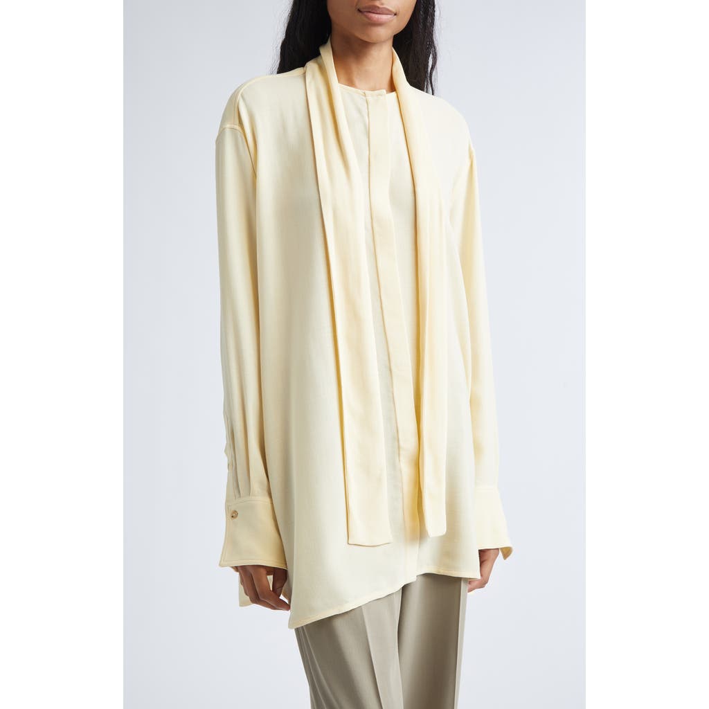 Totême Toteme Oversize Twill Scarf Shirt In White