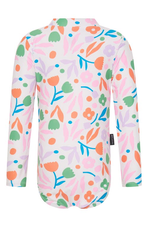 DOT AUSTRALIA DOT AUSTRALIA KIDS' FLORAL PRINT HALF-ZIP RASHGUARD
