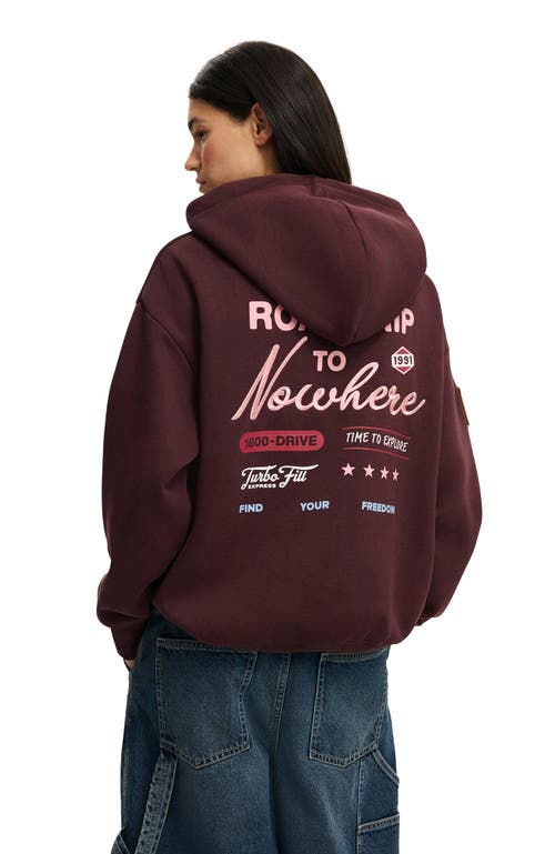 Cotton On Premium Oversized Graphic Hoodie In Brown