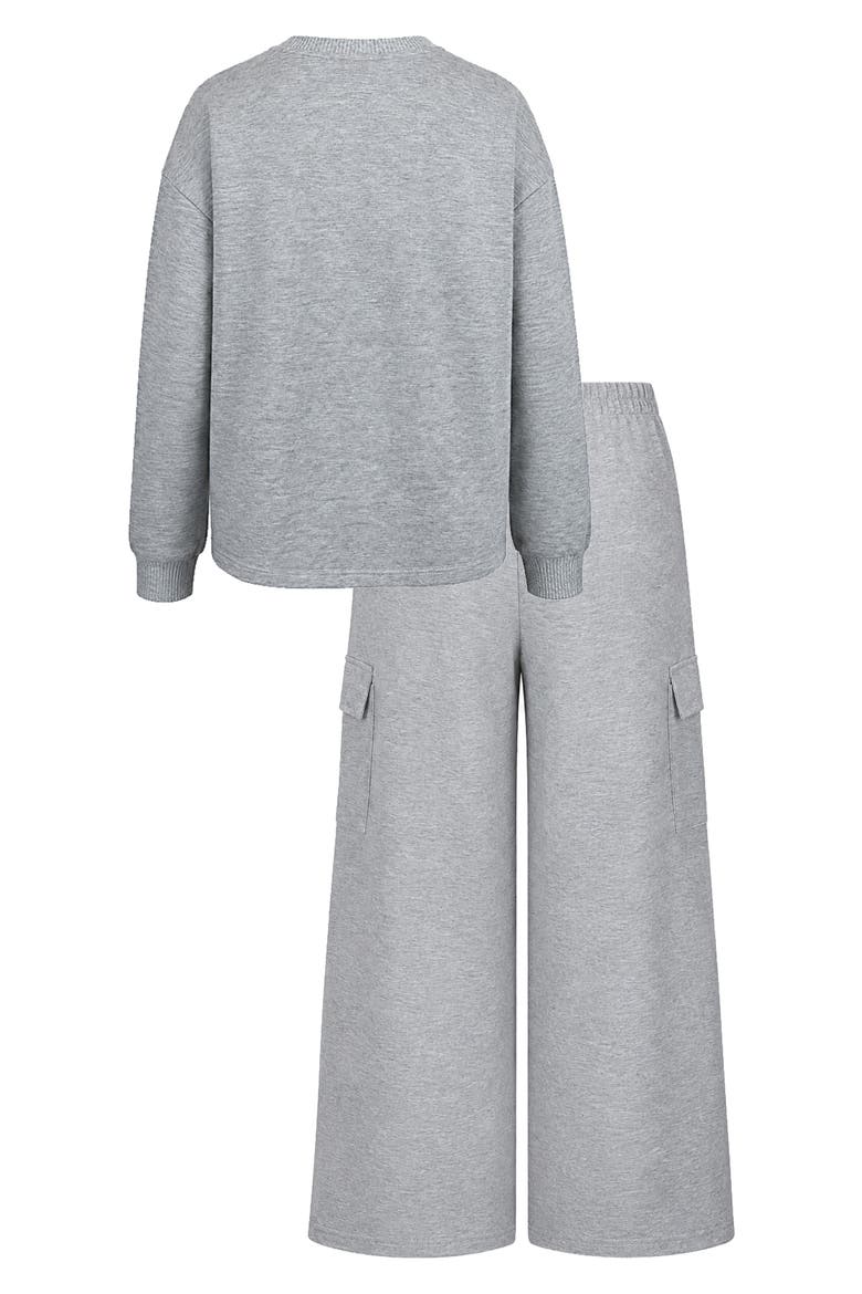 Kids' 2-Piece Stripe Sweatsuit, Alternate, color, GREY