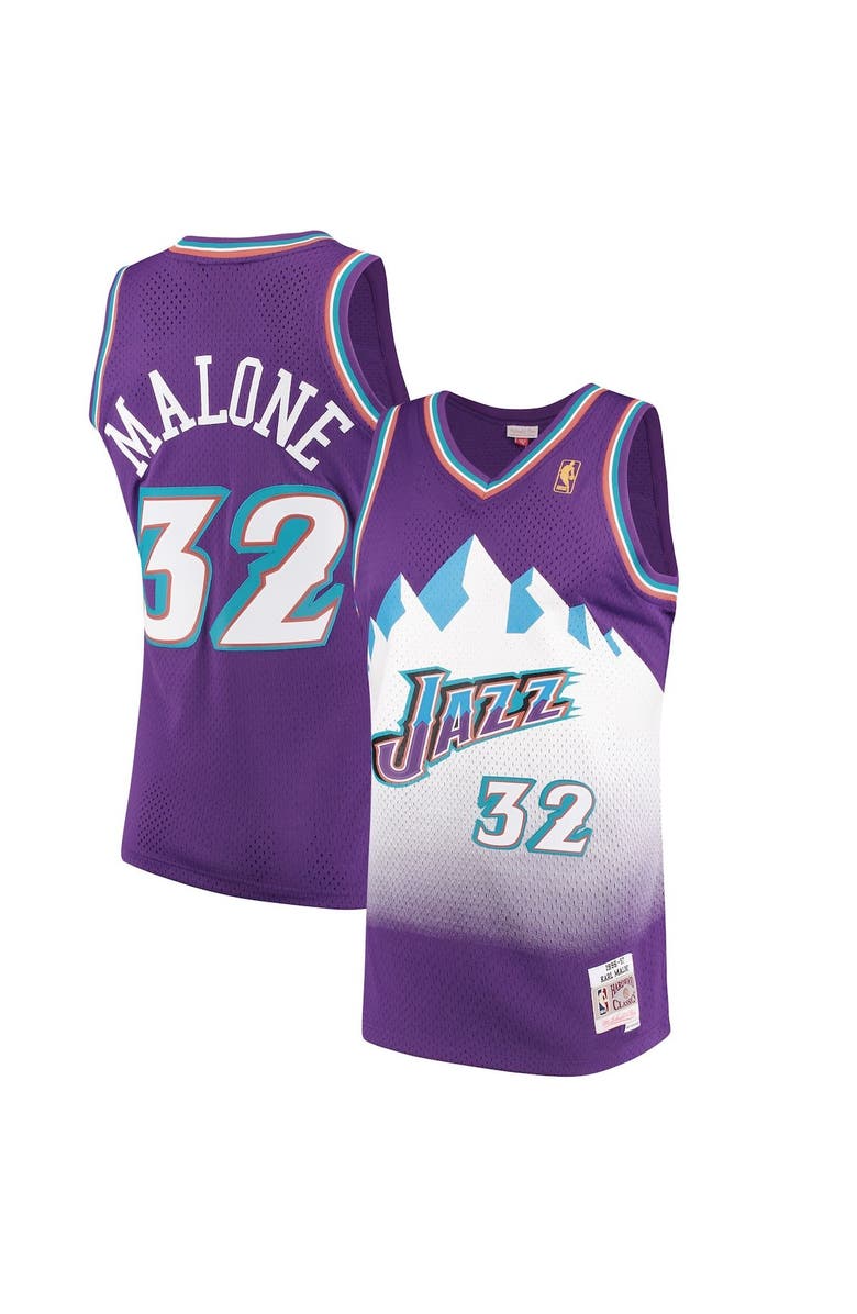 Mitchell & Ness Men's Mitchell & Ness Karl Malone Purple Utah Jazz 1996/97 Hardwood Classics Swingman Jersey, Alternate, color, Purple