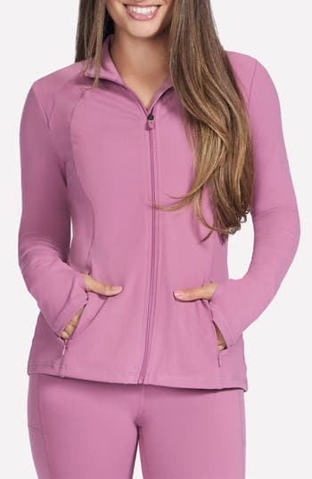 Skechers Go Walk Zip-up Activewear Jacket In Pink