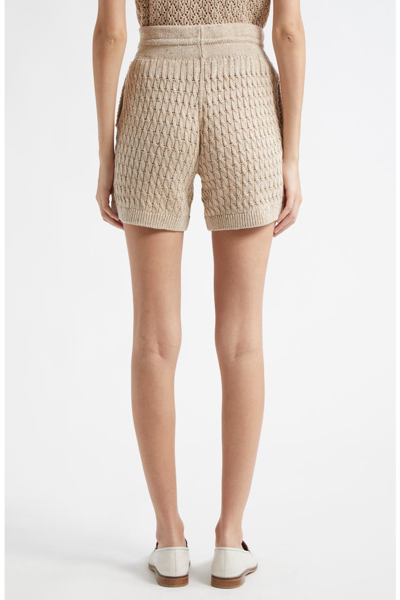 Cable Knit Sweater Shorts, Alternate, color, SAND
