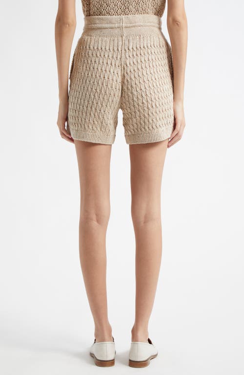 Eleventy Cable Knit Sweater Shorts In Sand