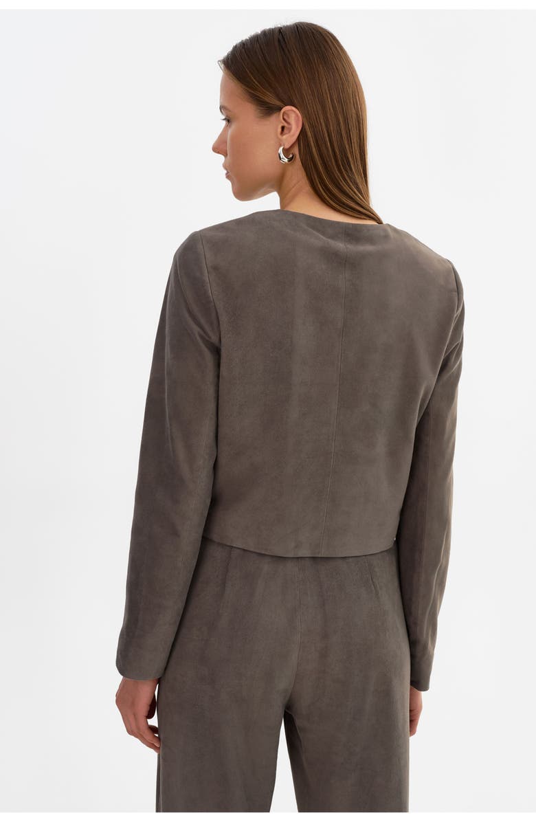 LAMARQUE Linette S | Suede Jacket, Alternate, color, Streel Grey