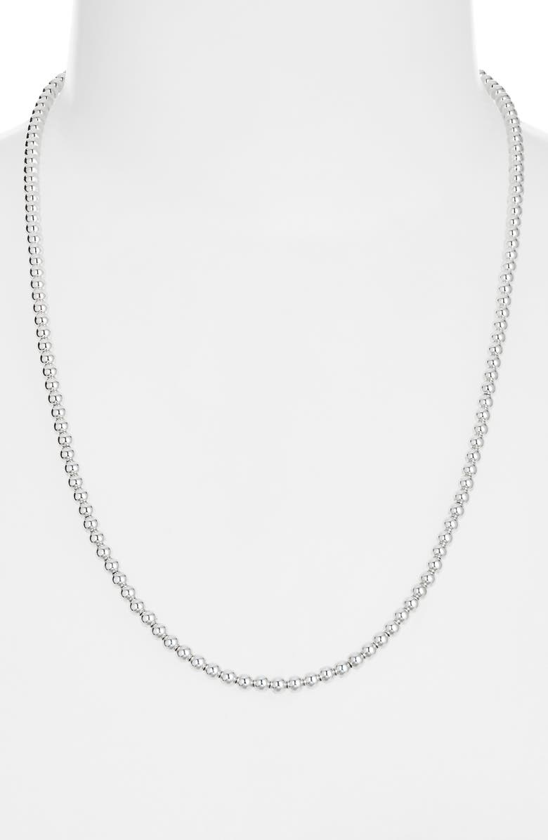 David Yurman Men's Spiritual Beads Metal Bead Necklace, 4mm, Alternate, color, Silver