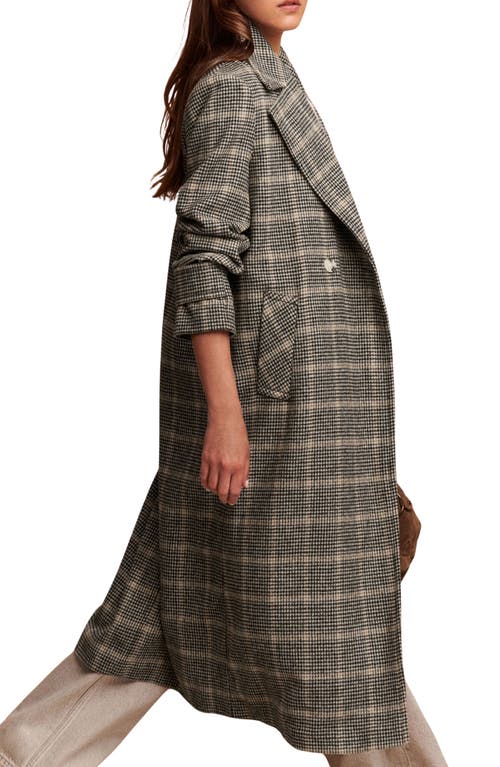 Next Windowpane Plaid Coat In Brown