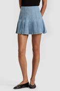 Alice + Olivia Carter Pleated Denim Miniskirt