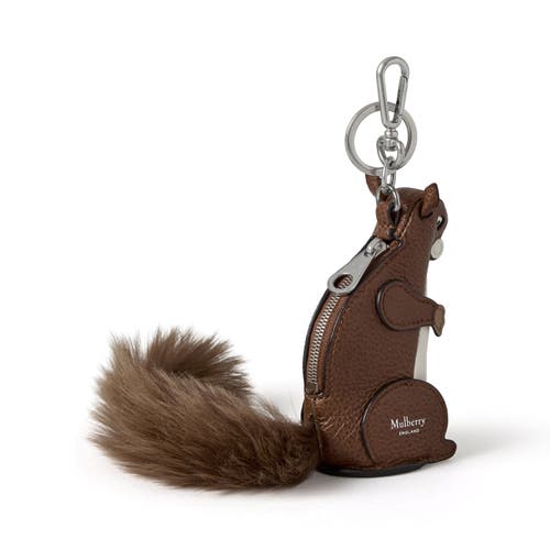 Mulberry Squirrel Case Keyring In Brown