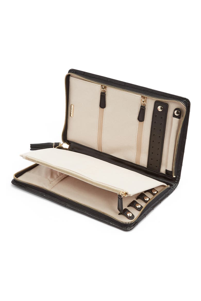 Caroline Large Jewelry Portfolio, Alternate, color, BLACK
