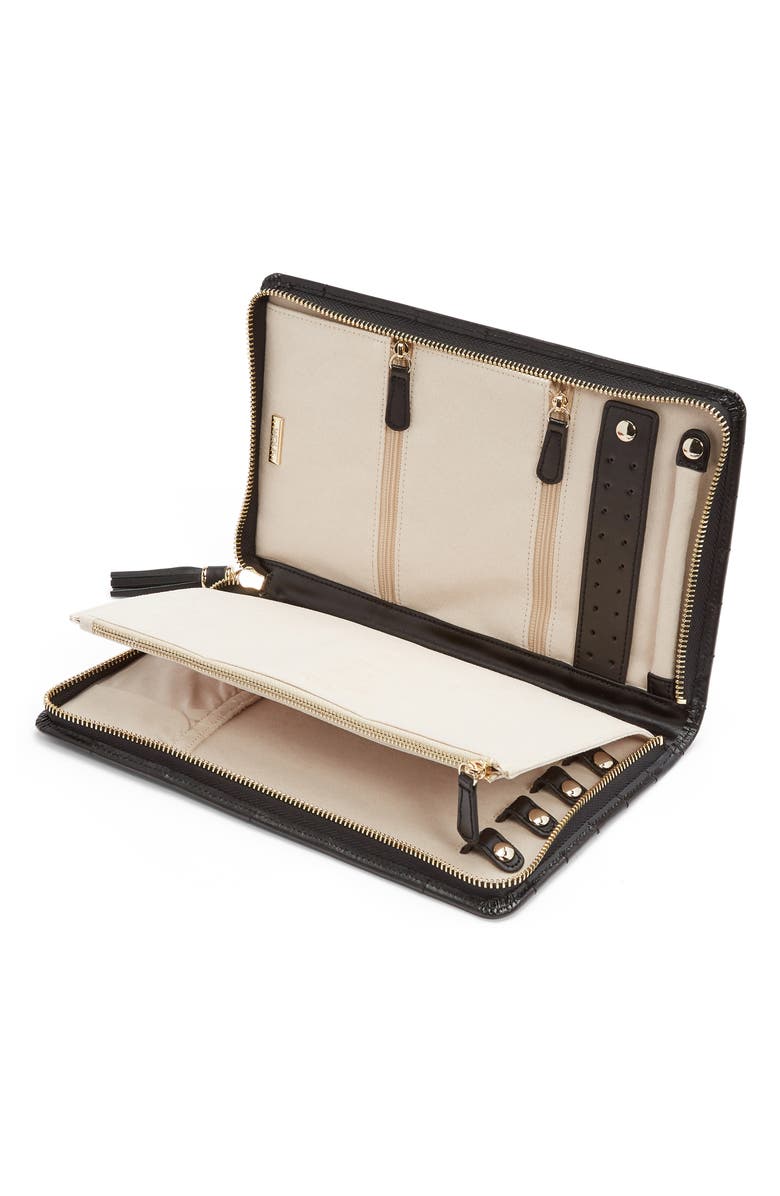 WOLF Caroline Large Leather Jewelry Travel Case, Alternate, color, 