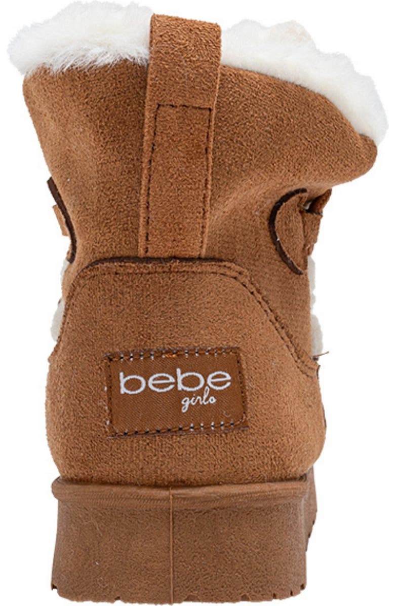 bebe Kids' Faux Fur Trim Winter Boot, Alternate, color, Maple
