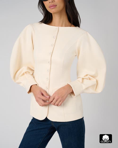Weworewhat Cocoon Sleeve Peplum Blazer In Neutral