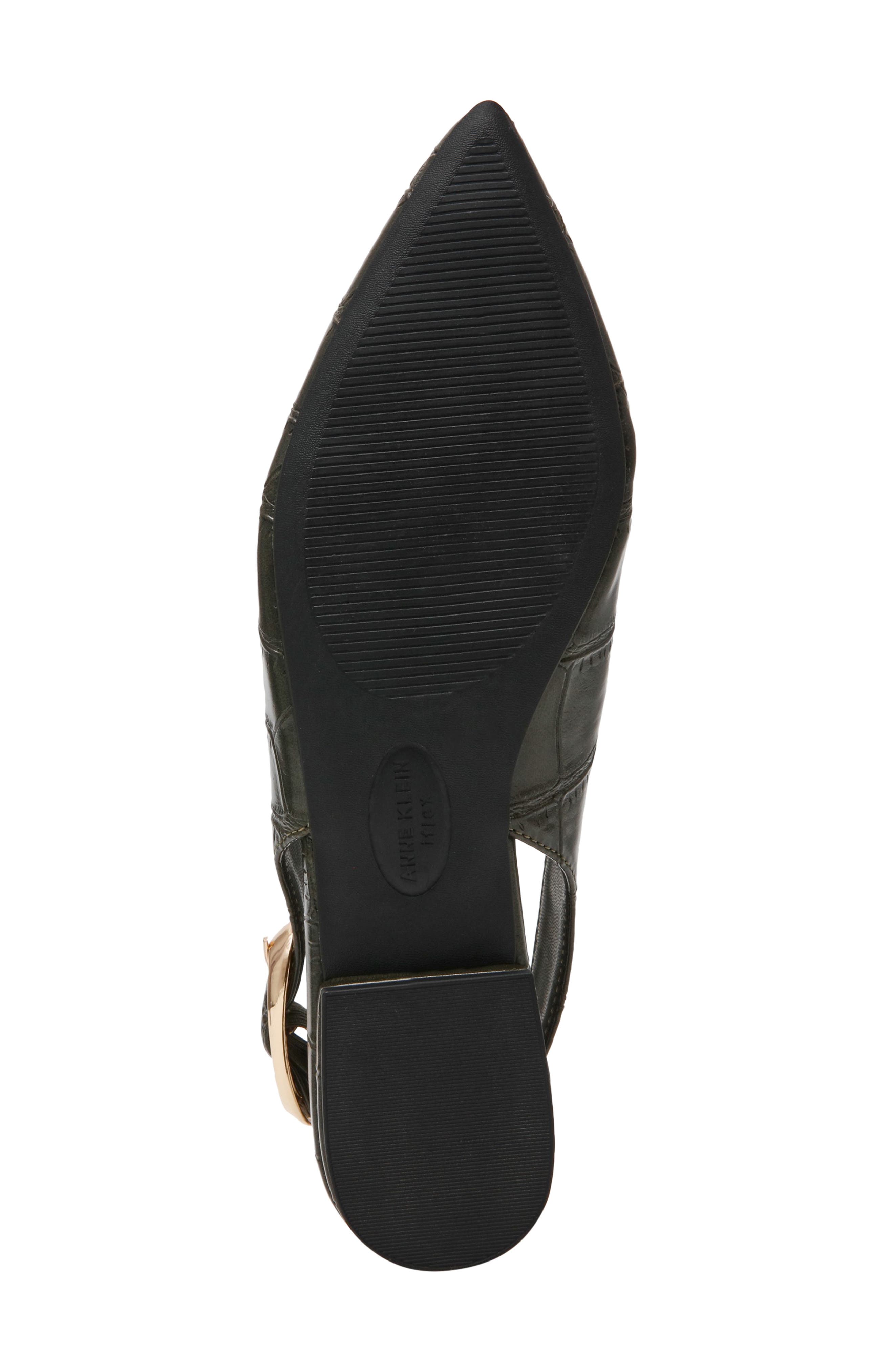 Kalil Faux Leather Slingback Pointed Toe Flat, Alternate, color, OLIVE