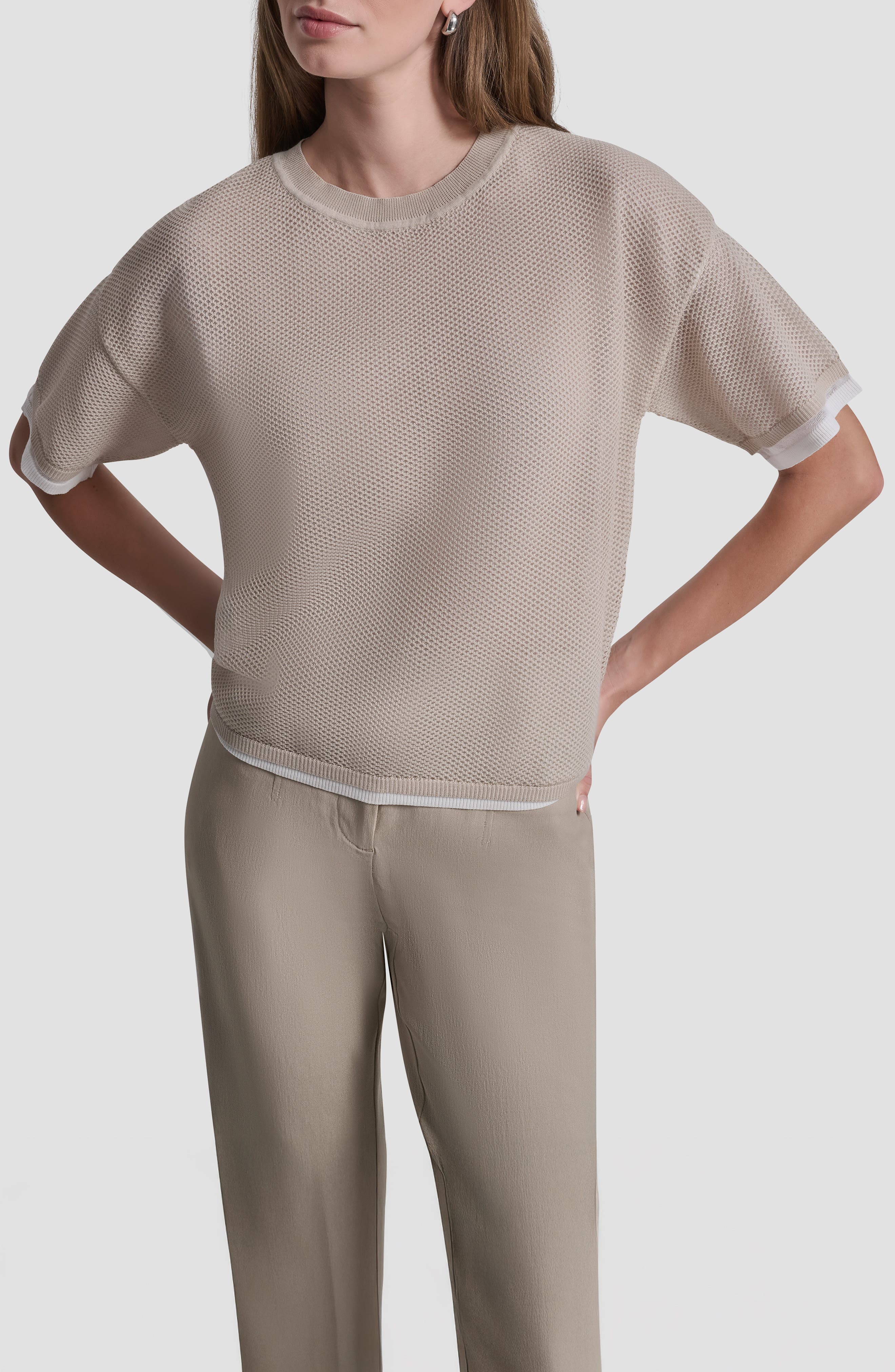 Boxy Mesh Overlay Top - image 3
