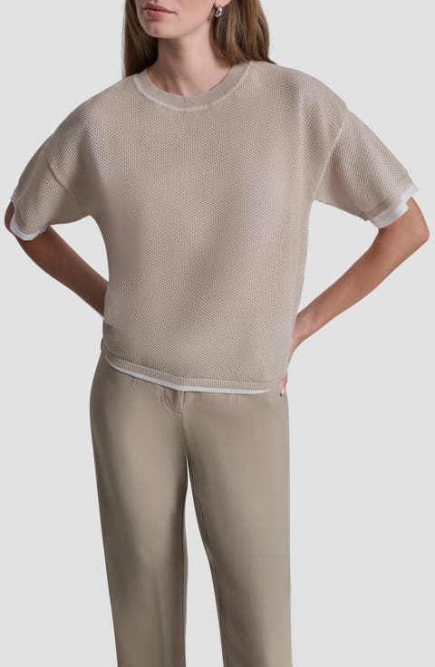 Boxy Mesh Overlay Top